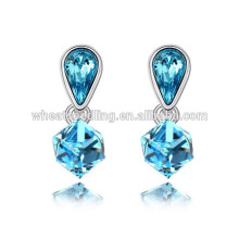 Glitter Elegant Austrian Square Hanging crystal earrings costume fashion jewelry china